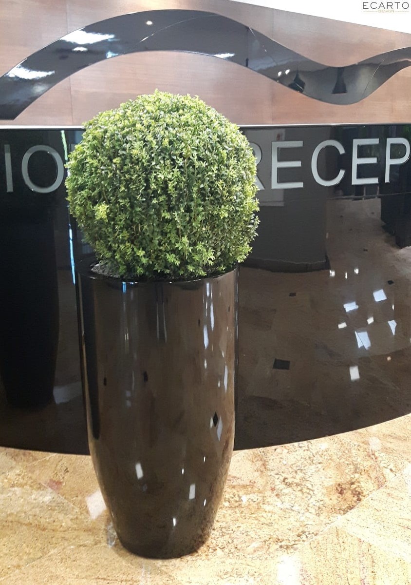 Donica  CALIZ Ø57X70  CZARNY POŁYSK