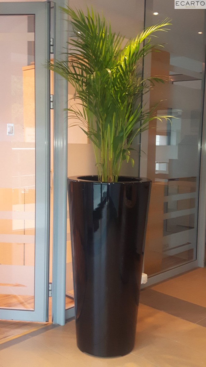 Donica  LEY Ø50X100 CZARNY POŁYSK