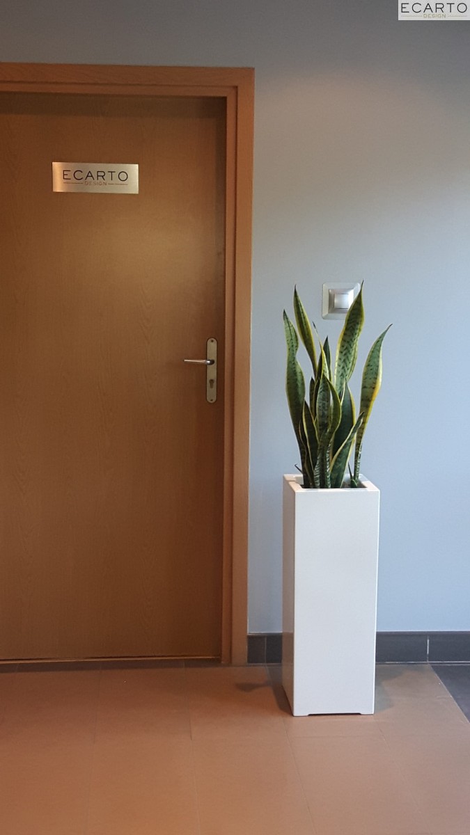 Donica CUBO ALTA 28X28X60 BIAŁY POŁYSK