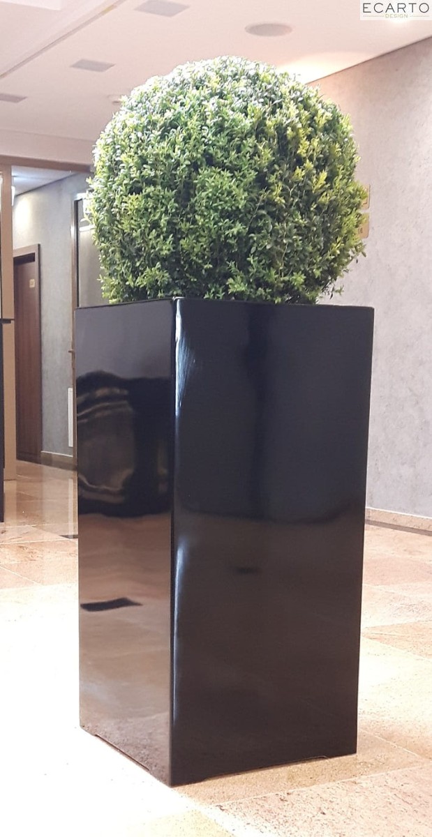 Donica  CUBO ALTA 40X40X80 CZARNY POŁYSK