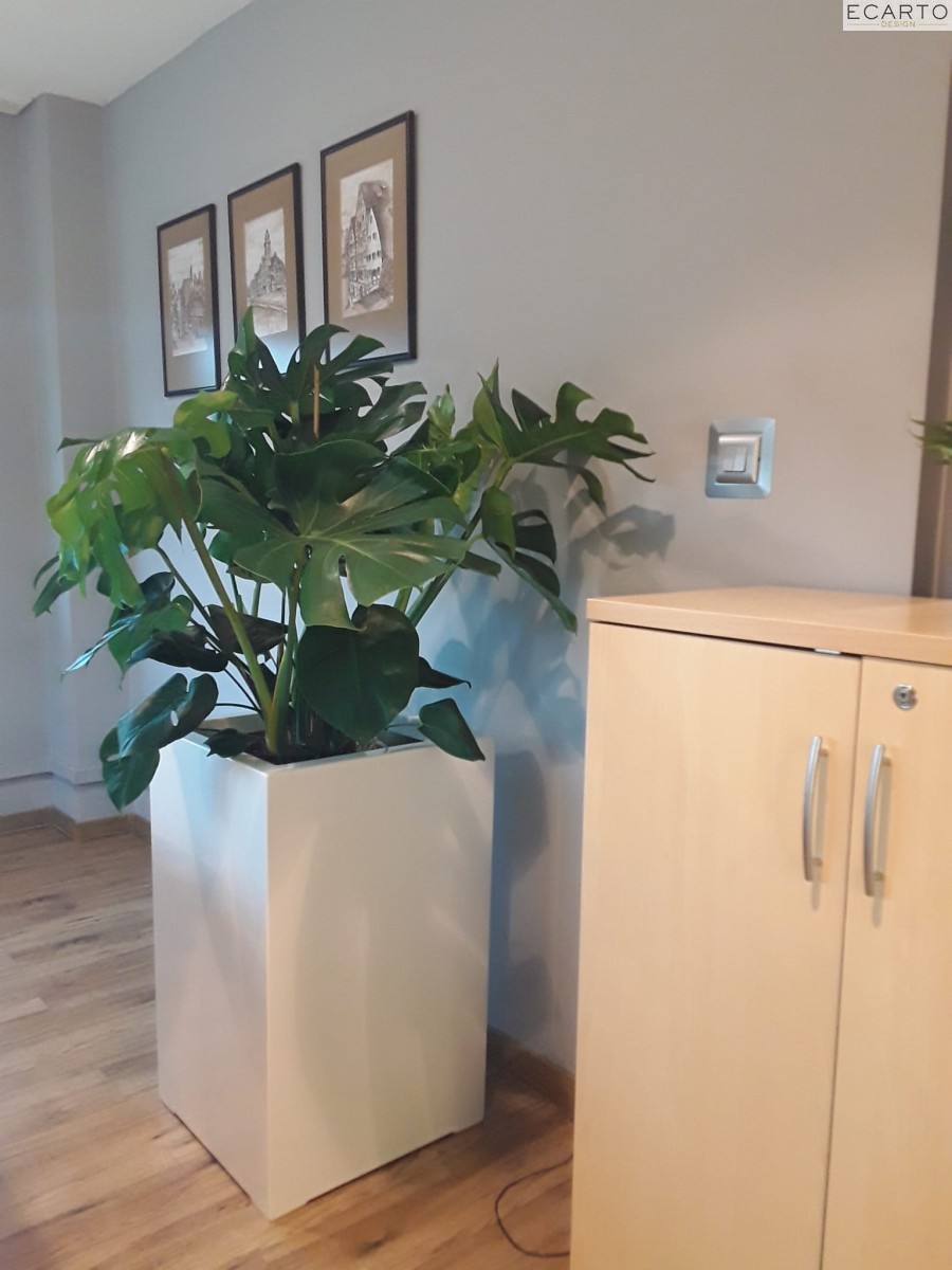 Donica  CUBO ALTA 50X50X100 BIAŁY POŁYSK 