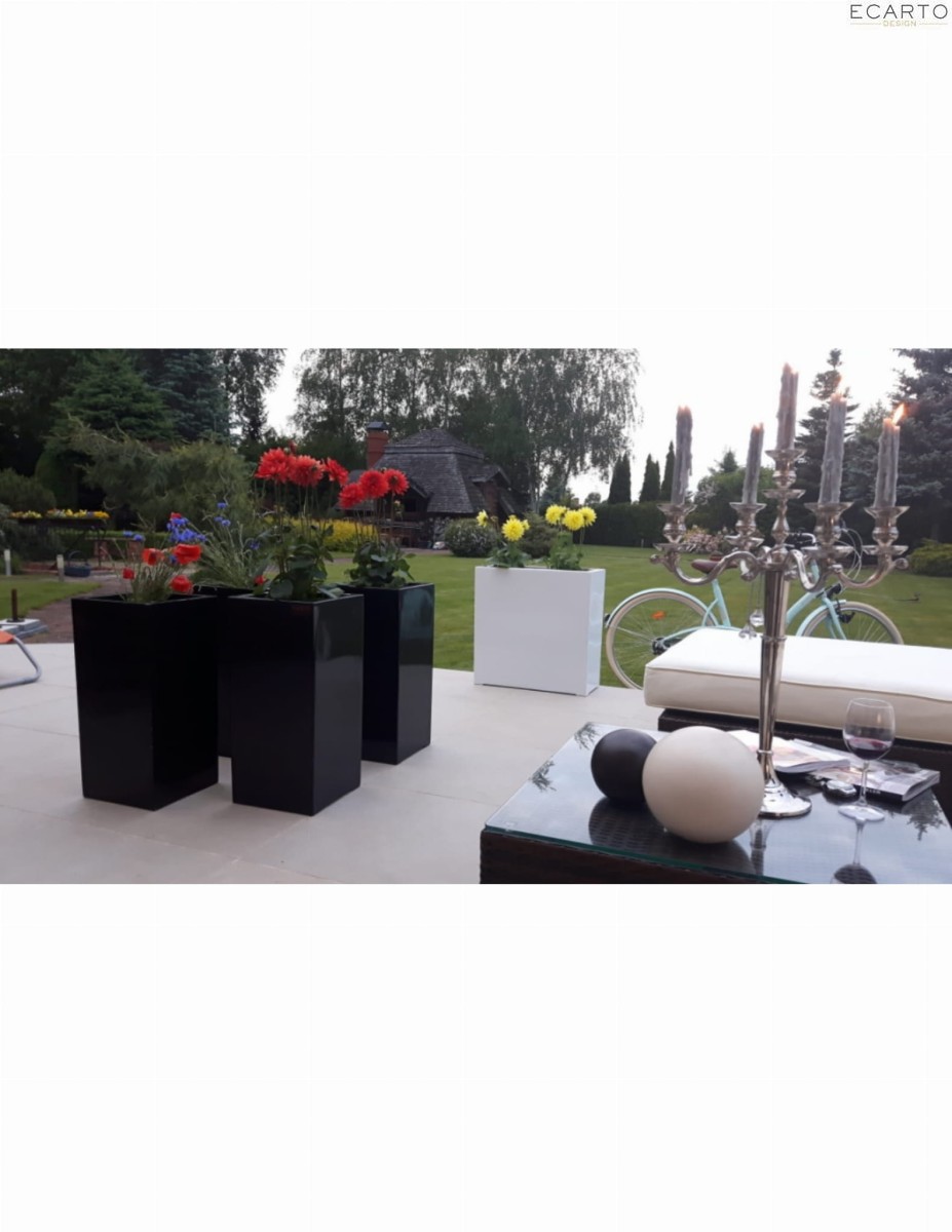 Donica CUBO ALTA 28X28X60 CZARNY POŁYSK 