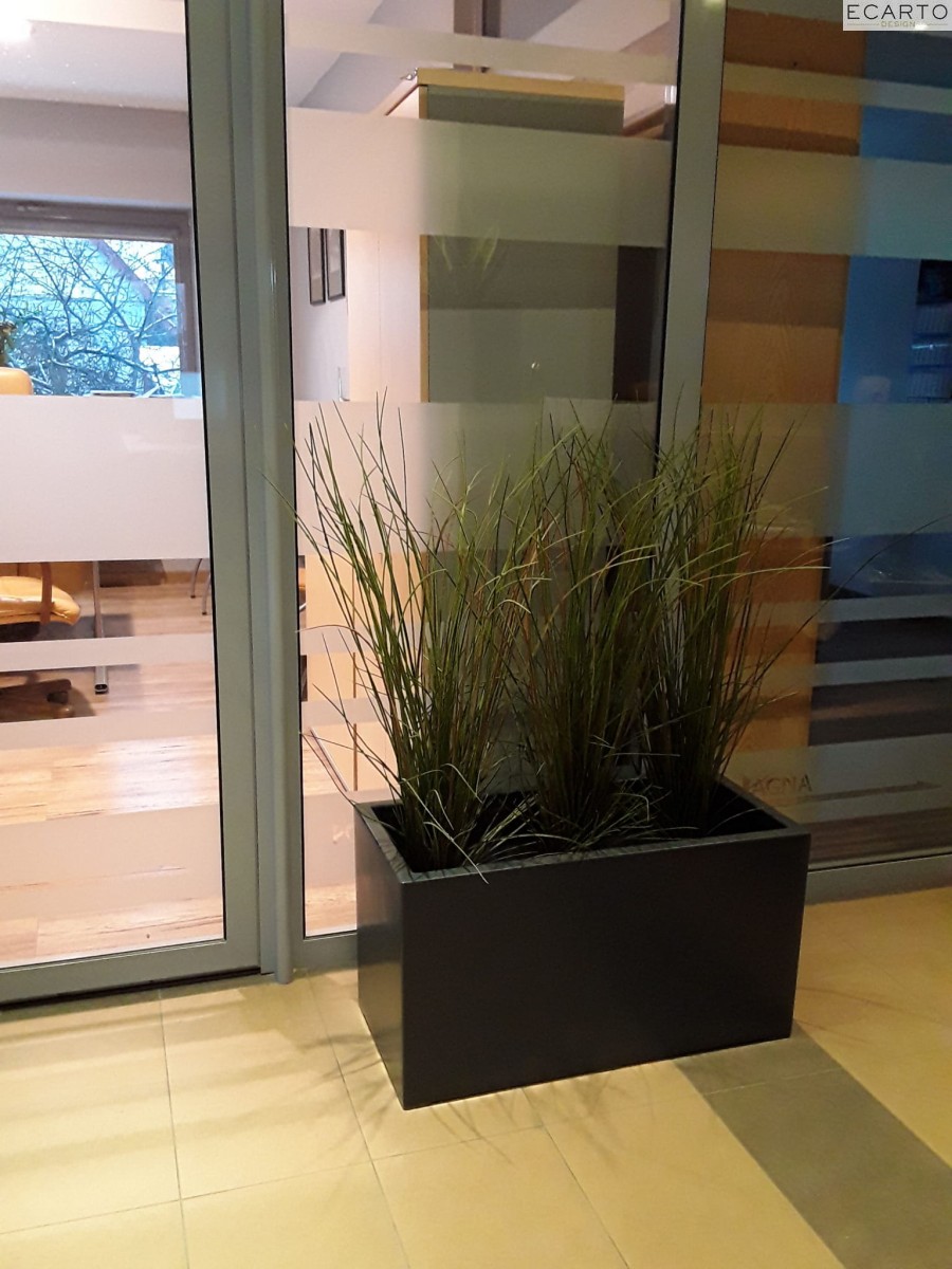 Donica  LARGO 100x40x40 CZARNY POŁYSK