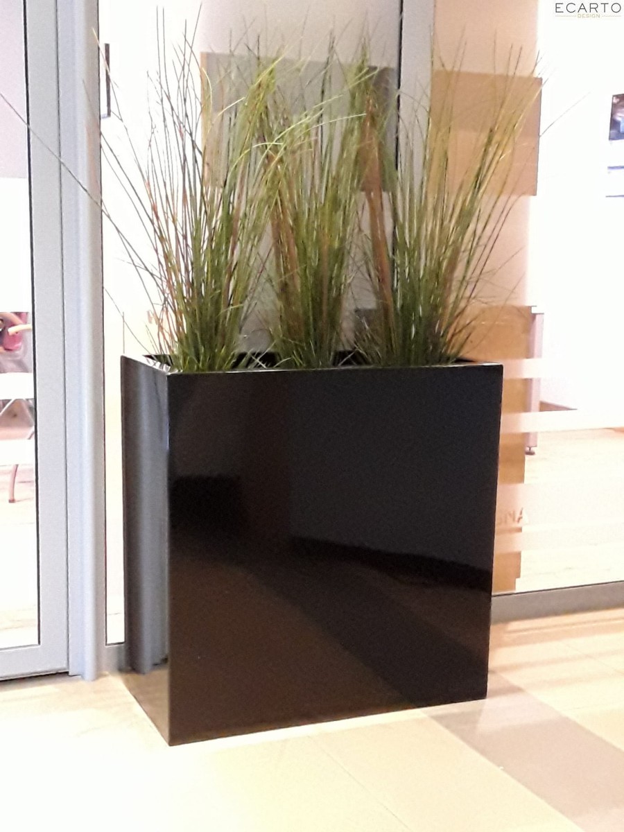 Donica  LARGO 80x40x80 CZARNY POŁYSK