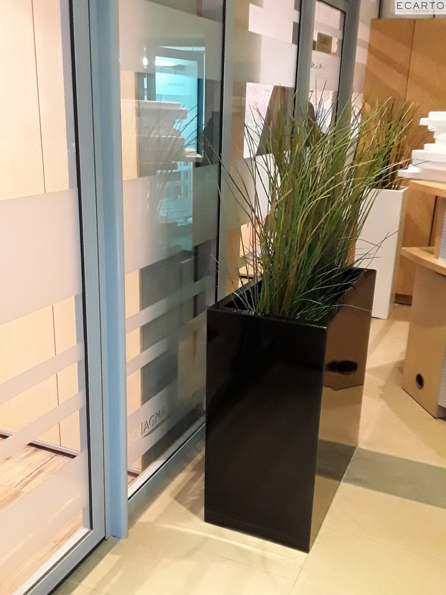 Donica  LARGO 100x50x100 CZARNY POŁYSK
