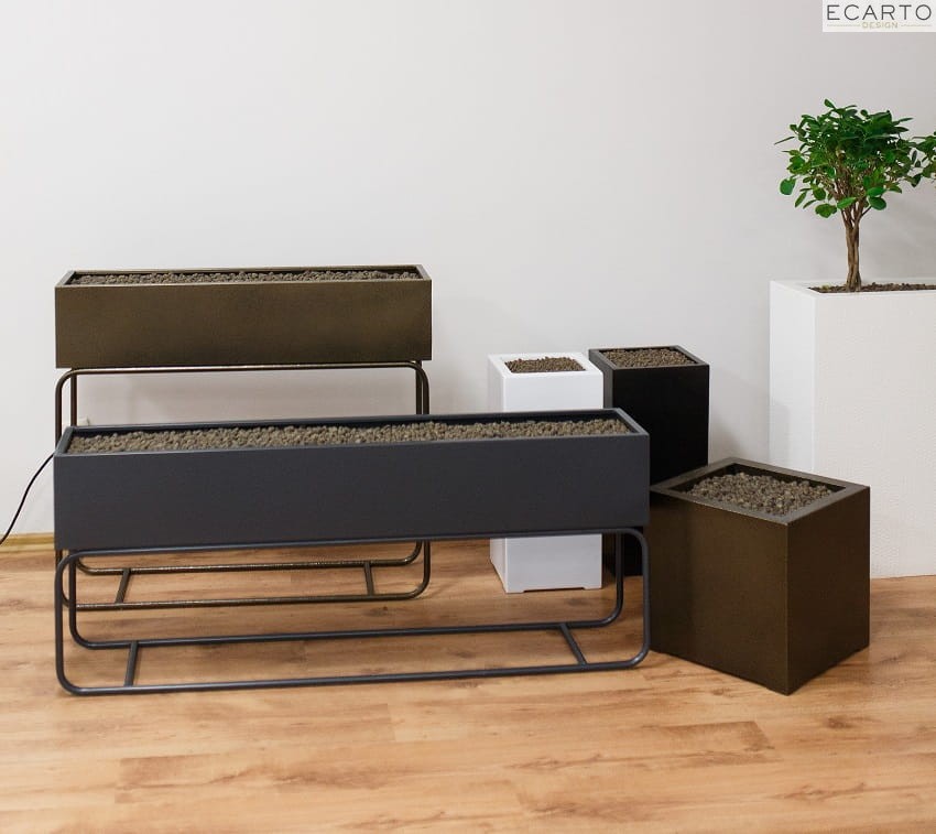 Donica Metalowa  PLANT 80x28x22 SZARA