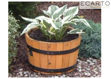 Donica sosnowa ogródek z uchwytami 50x31