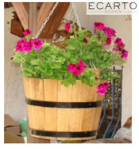 Donica sosnowa cebrzyk ze sznurkiem 25x20/25