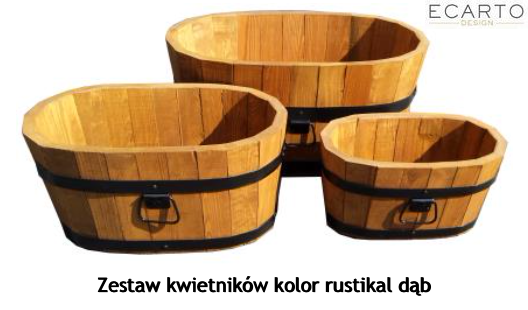 Kwietnik sosnowy z uchwytami  50x29x26