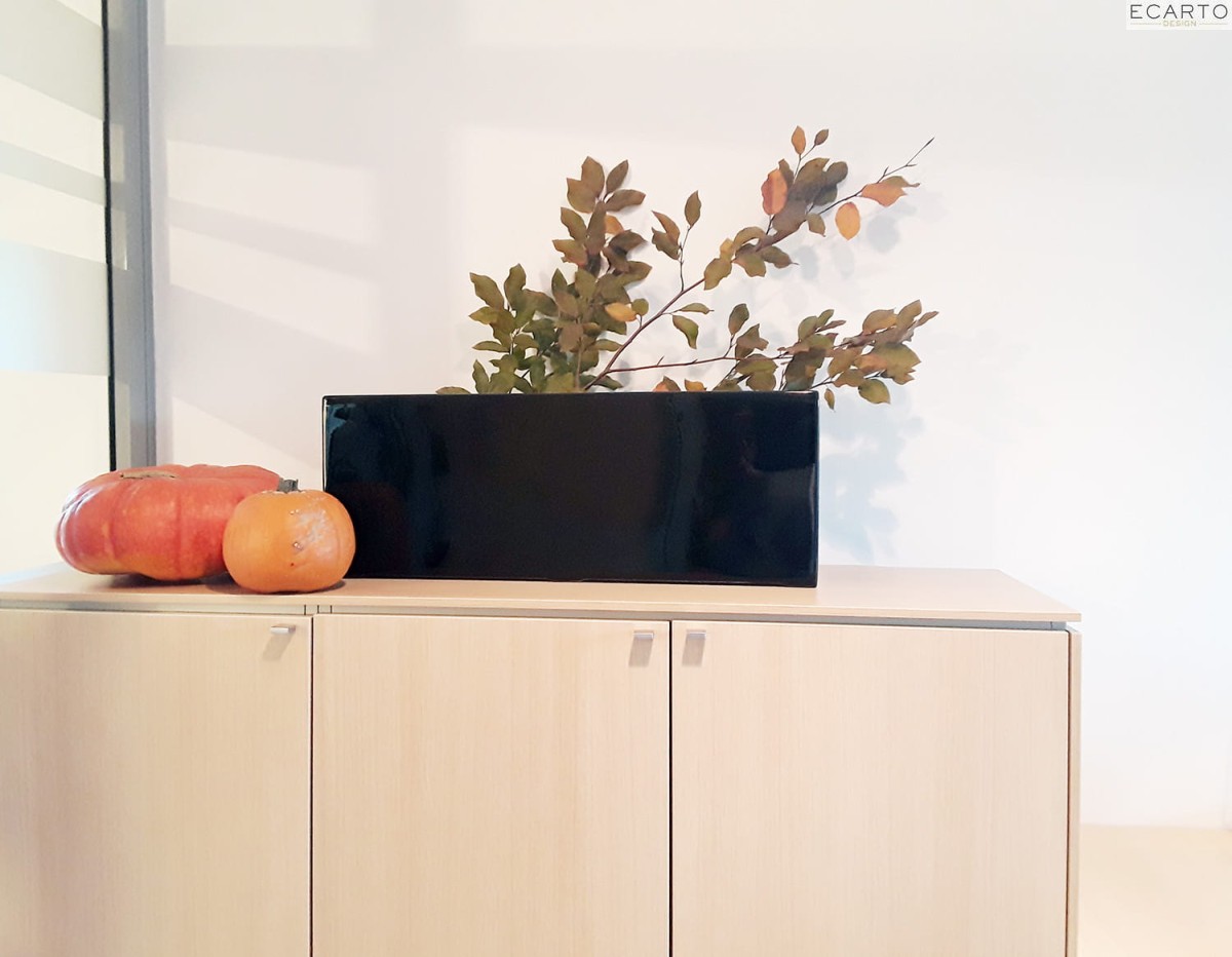 Donica  LARGO 90x28x34 CZARNY POŁYSK  