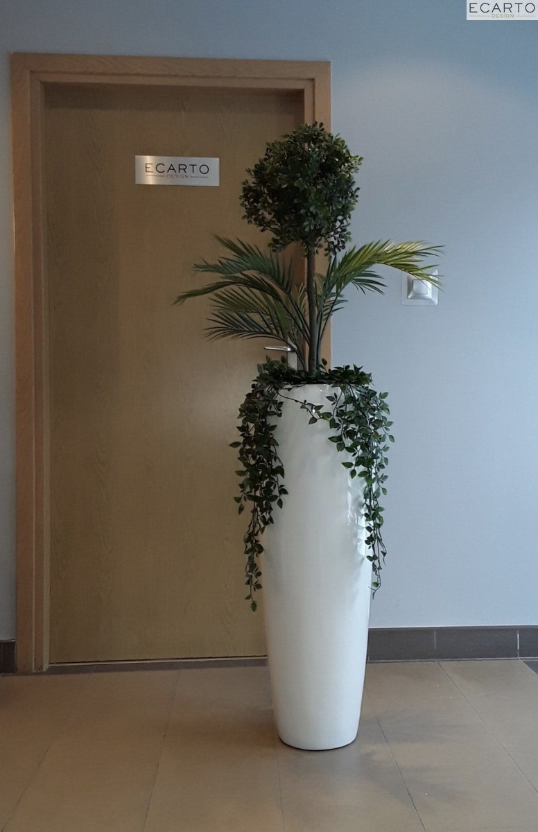 Donica  Tivoli  Altezza Ø34X22 H:98  Biały połysk