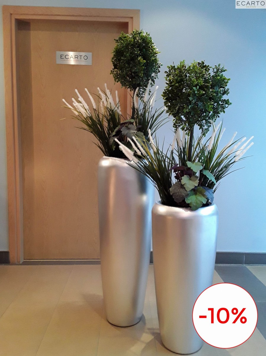 Donica  Tivoli  Poco + Tivioli Altezza Srebrny mat