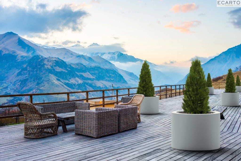 Donica  CIRCULO Ø210x80 BIAŁY POŁYSK  