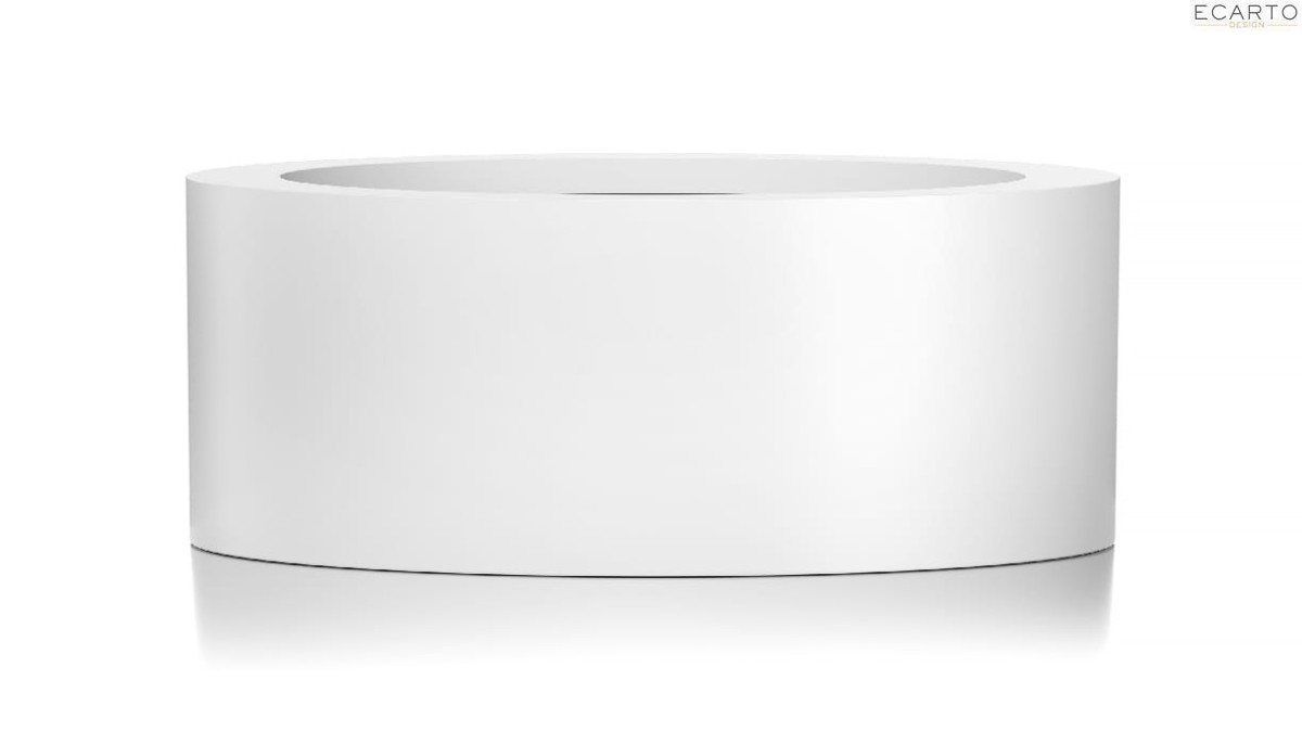 Donica CIRCULO Ø100x40 BIAŁY POŁYSK