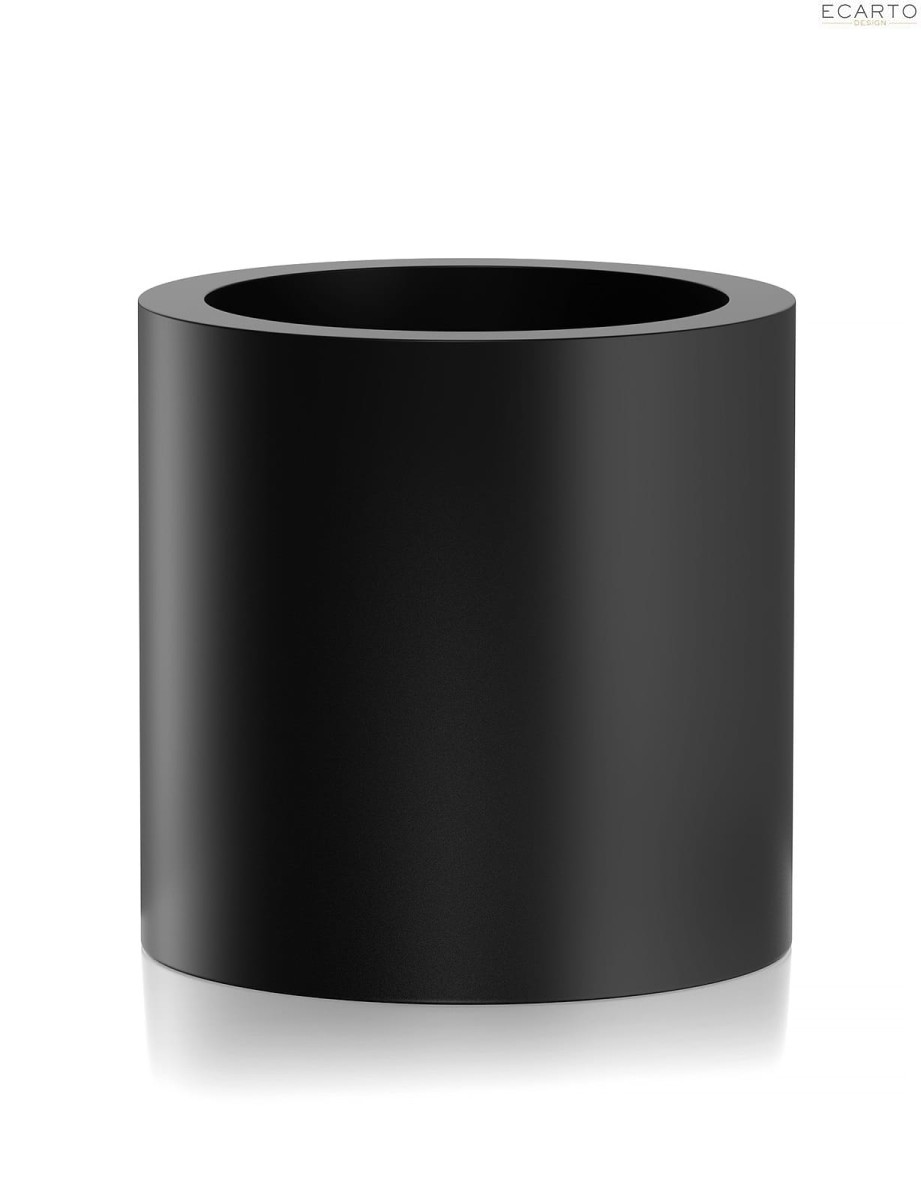 Donica CIRCULO Ø100x100  CZARNY POŁYSK