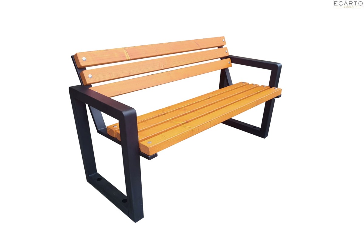 Solidna ławka miejska Carbone 175cm