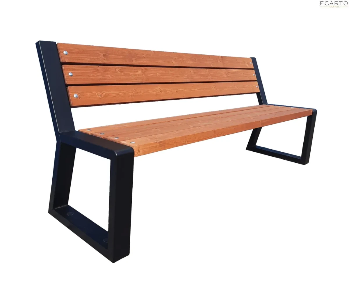 Ławka z oparciem Fresco bez podłokietników 200 cm