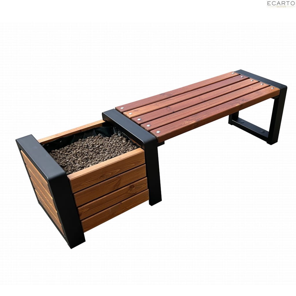 Ławka ogrodowa Grande 100 cm z donicą (pojedyncza)