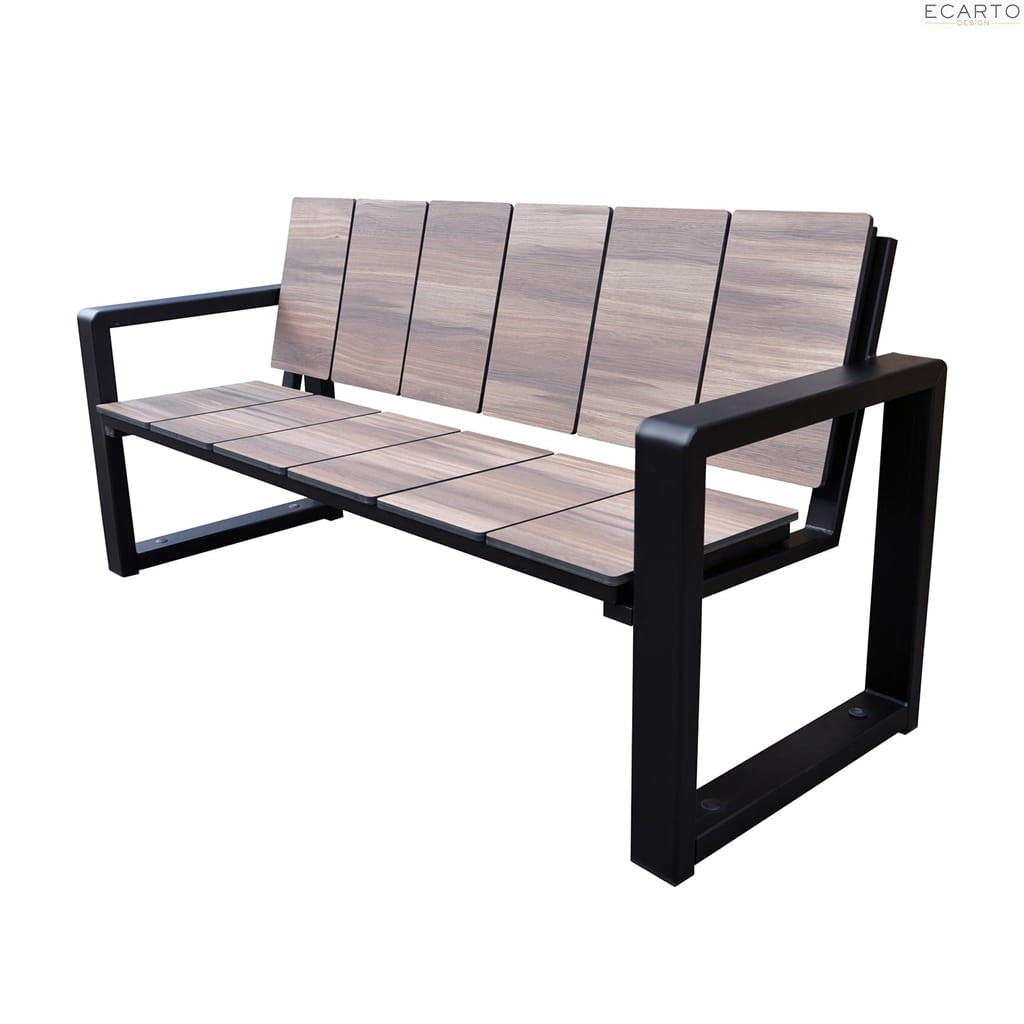 Odporna na zarysowania ławka parkowa Grande HPL II 150 cm