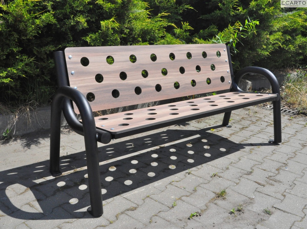 Odporna na zarysowania ławka osiedlowa HPL 200 cm