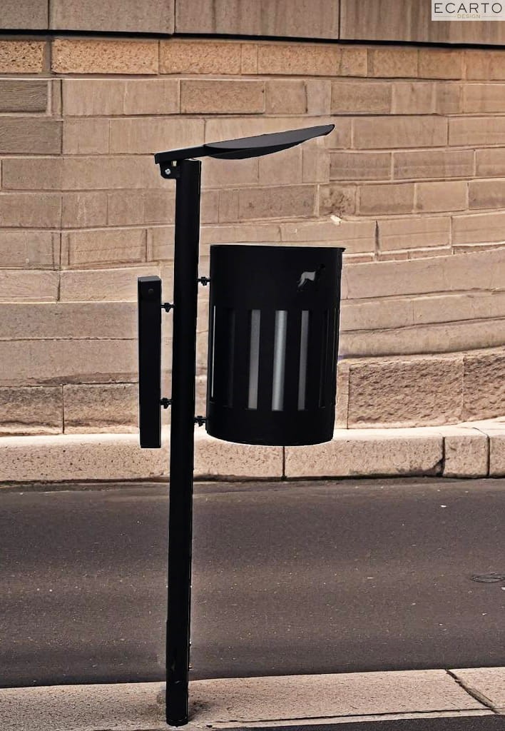 Kosz osiedlowy okrągły na psie odchody