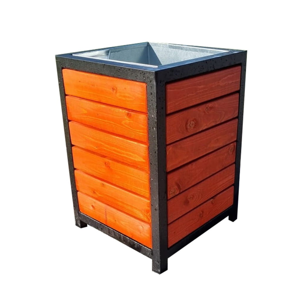 Kosz uliczny kwadratowy z wkładem i popielnicą Primario2