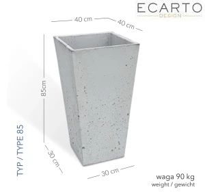 Donica Lido 40x40/30x30x 85 h jasny szary TYP 85
