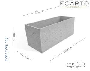 Donica Sorento 120 x 40 x 40 h jasny szary TYP 140