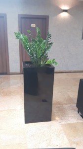 Donica  CUBO ALTA 50X50X100 CZARNY POŁYSK 