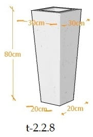 DONICA BETONOWA - dno 20x20 góra 30x30 wys. 90