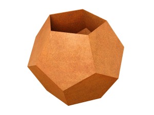 DONICA GEOMETRYCZNA CORTEN BOLA 110x110x90