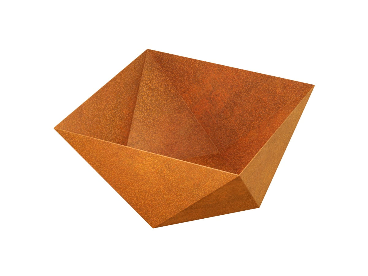 DONICA GEOMETRYCZNA CORTEN CUBETA 60x60x40