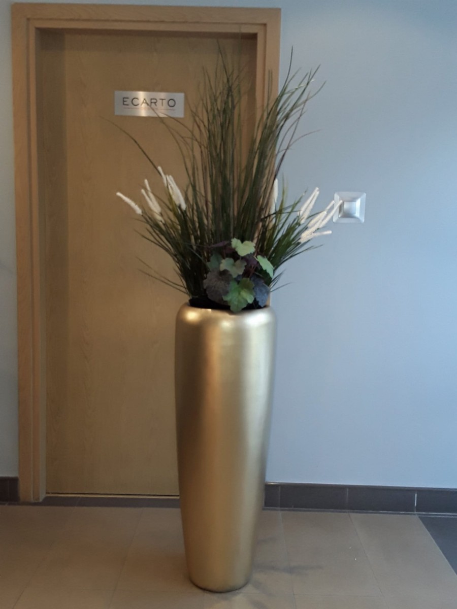 Donica  Tivoli  Altezza Ø34X22 H:98  Złoty Mat