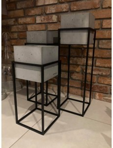 Stojak Loft Z Donicą Betonową Wysokość 60cm