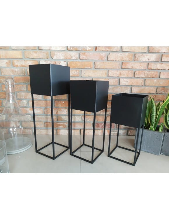 Donica Metalowa Loft 80cm Czarna