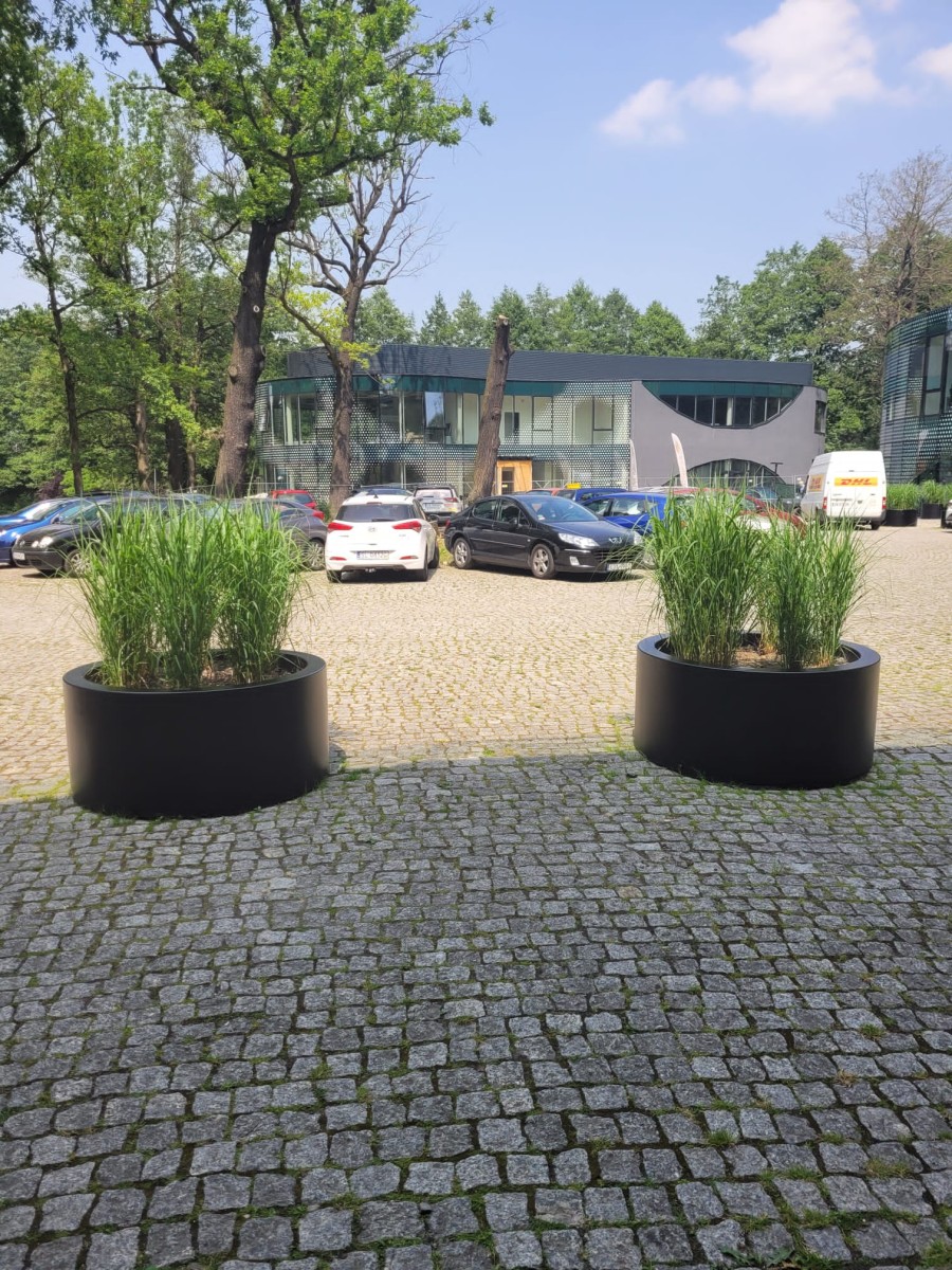Donica  CIRCULO Ø130x60 CZARNY POŁYSK